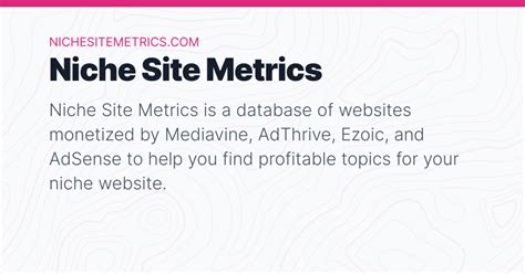 nichetopsite|Niche Site Metrics .